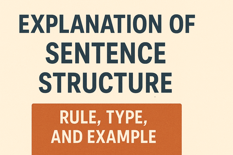 Explanation of Sentence structure: Rule, Type, and example