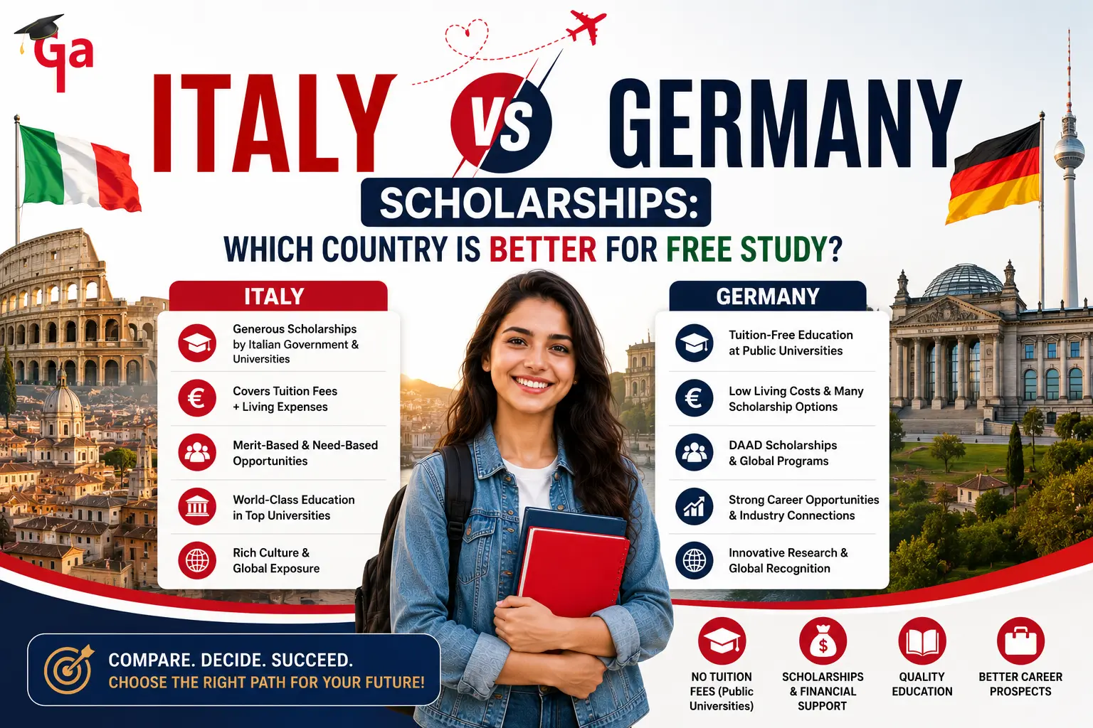 Italy vs Germany Scholarships: Which Country is Better for Free Study?